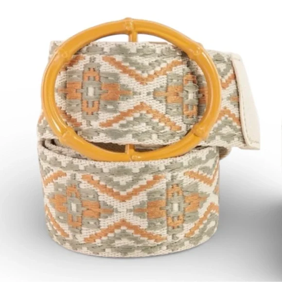 Embroidered Boho Floral Belt 42” - Picture 2 of 4